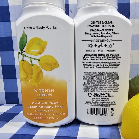 Bath & Body Works KITCHEN LEMON Gentle & Clean Foaming Hand Soap 2 Bottles - Picture 2 of 8
